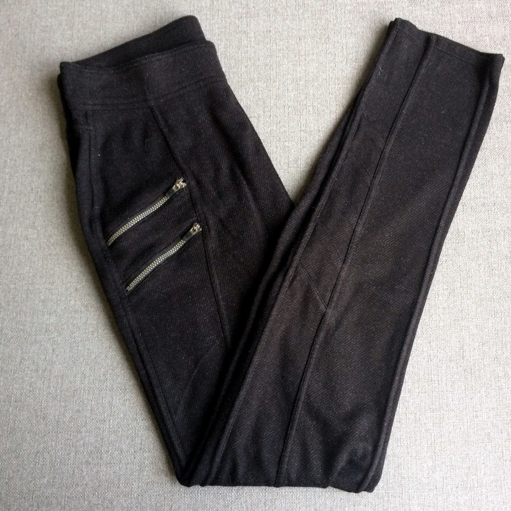 Athleta Ponte Twill Moto Leggings w Zipper Detail